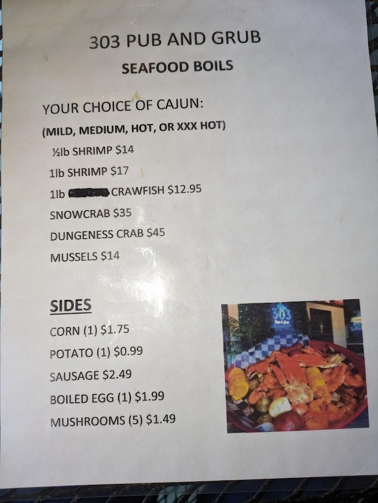 303 Pub & Grub Menu image 4